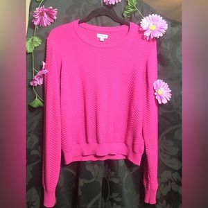 Frank and Oak Ladies Pink Zigzag Ribbed Sweater